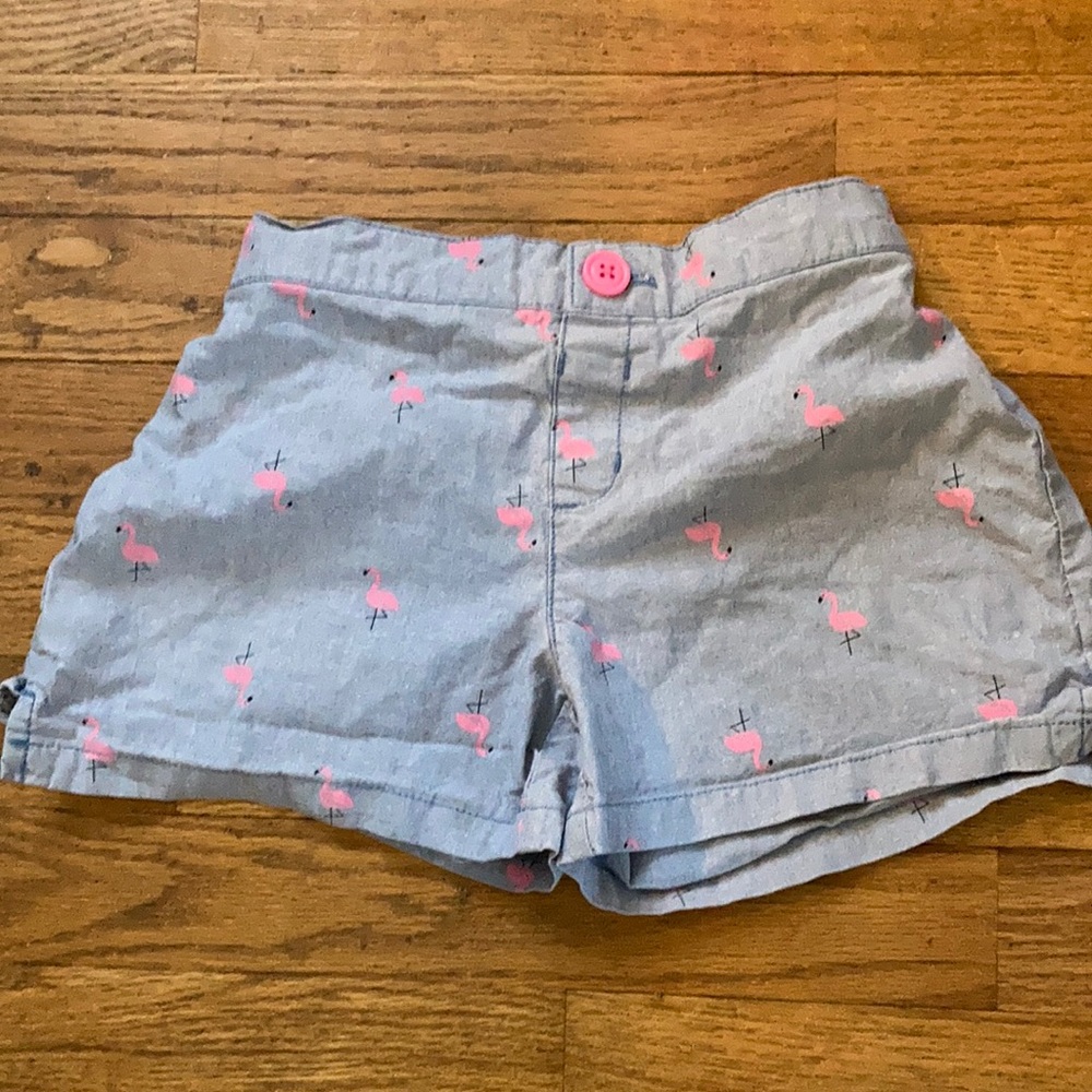 Gymboree Flamingo Girls 8 Denim Shorts with Pink Button